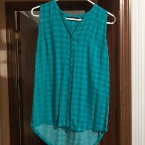 Indigo brand, green button down blouse